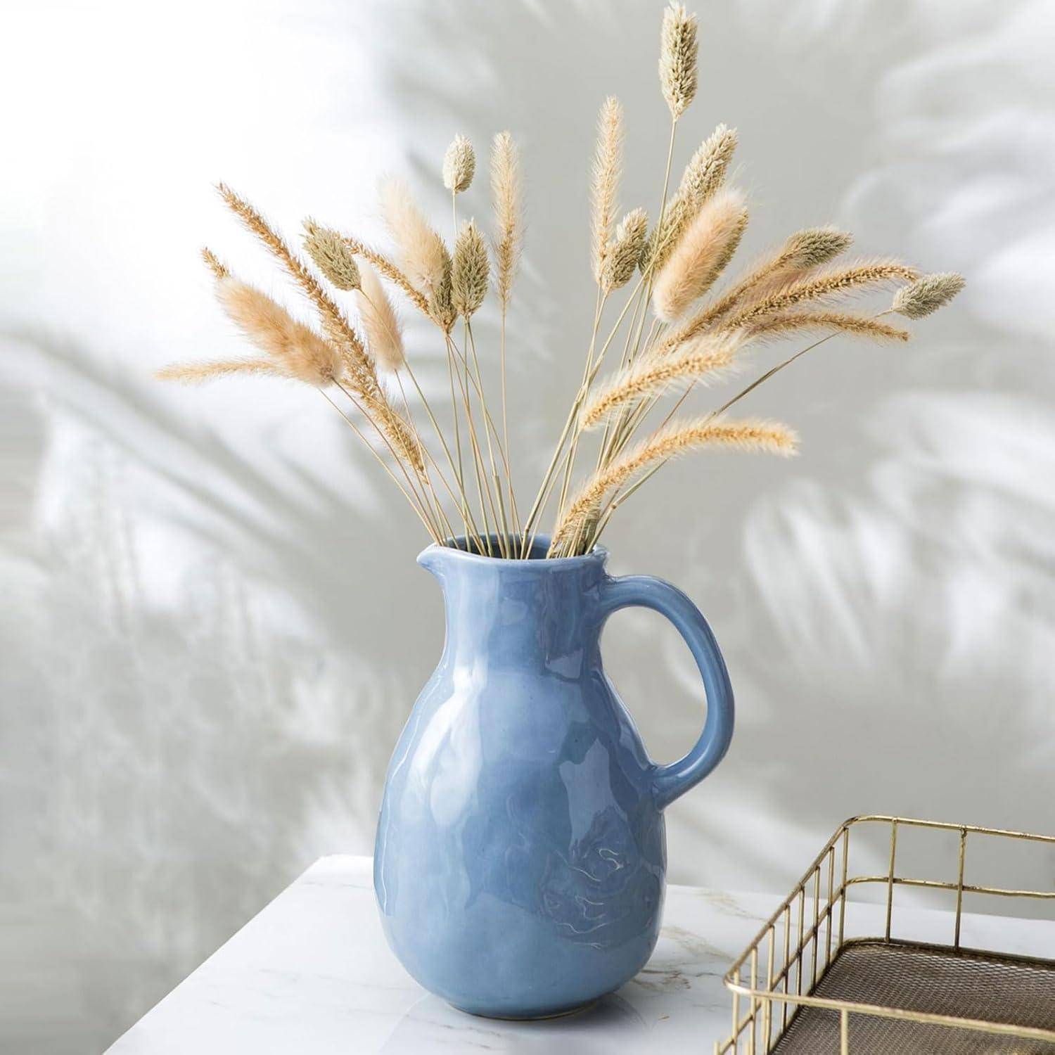 Elegant blue ceramic vase for stylish interior